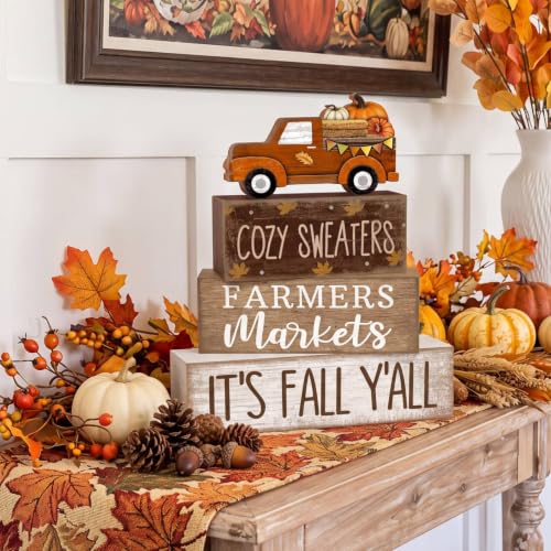 4 Pcs Fall Truck Table Decor (It's Fall Ya'all)