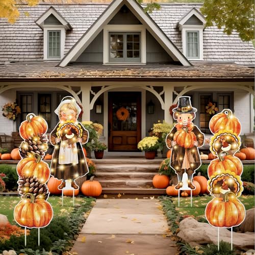 4 Pcs Fall Thanksgiving Yard Decorations Outdoor (Thanksgiving)
