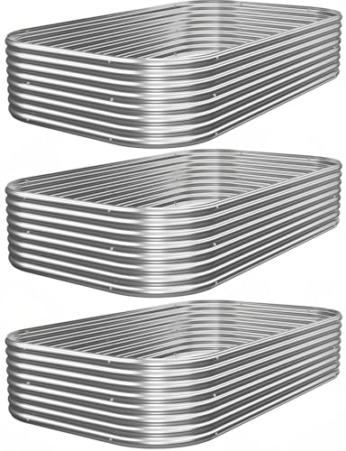 3 PCS 4x2ft Galvanized Raised Garden Bed Outdoor (4x2ft)
