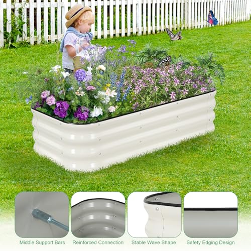 Raised Garden Bed (White / 1pack-4X2X1)
