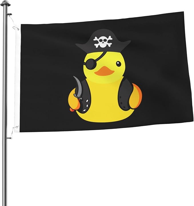 Pirate Rubber Duck Flag 2x3 Ft Outdoor Indoor With Grommet Garden Yard Outside Banner Decorative Sign