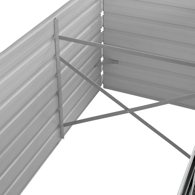 Garden Raised Bed Anthracite 126"x31.5"x17.7" Galvanized Steel,Raised Garden Bed,Outdoor Planters for Flower Herb Garden