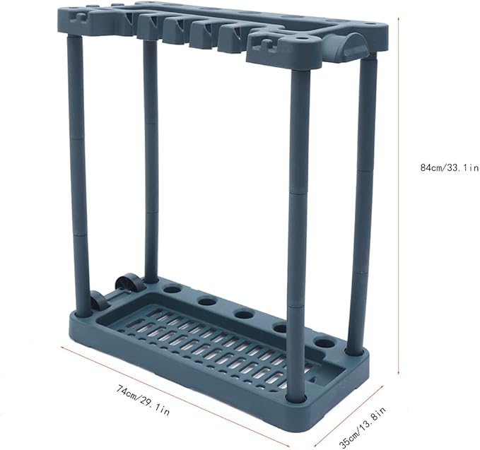 Garden Tool Organizer, Rolling Storage Rack Tower Yard Tool Organizer Cart Heavy Duty Garden Tool with Wheels Stand up to 40 Long Handled Tools for Yard, Shed, Outdoor