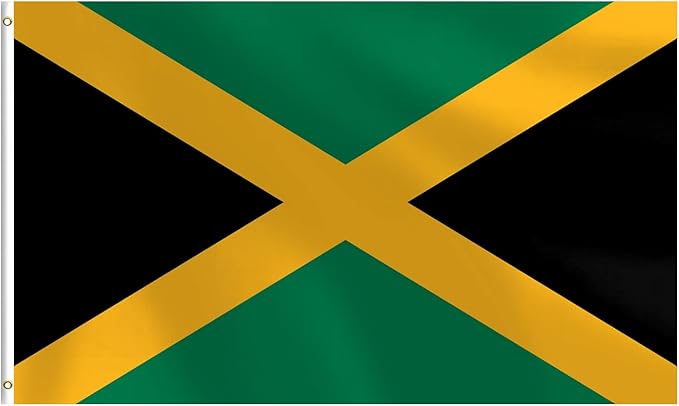 Jamaican Flag 3x5 FT Heavy Duty Jamaica Flag Double Stitched Vivid Color Fade Proof Outdoor Decor With Brass Grommets(Jamaica)
