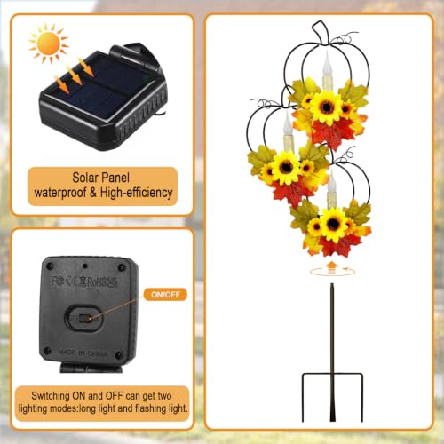 Thanksgiving Solar Lights Outdoor (Rusty-Pumpkin)
