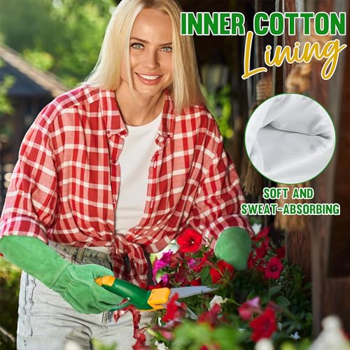 Rose Pruning Gloves for Men Women (Green / X-Large (Pack of 1))