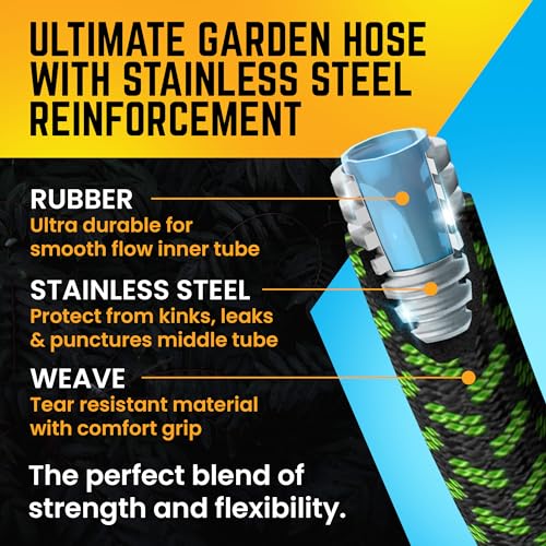 Metal Garden Hose (Green / 75 Feet)