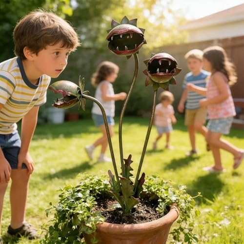 Whimsical Metal Carnivorous Plant Garden Stake (1pcs)