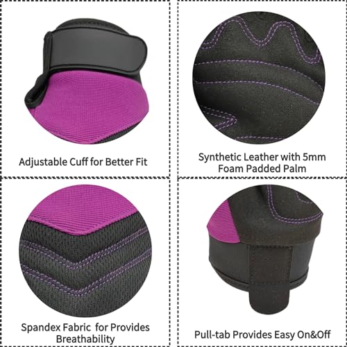 2 Pairs Spandex Work Gloves (2 Pairs Per Pack-purple Work Gloves / Medium)