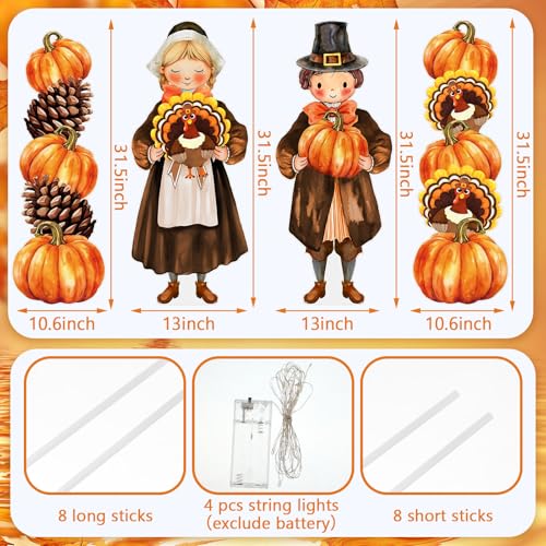 4 Pcs Fall Thanksgiving Yard Decorations Outdoor (Thanksgiving)