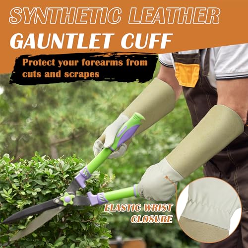 Rose Pruning Gloves for Men Women (Beige / X-Large (Pack of 1))