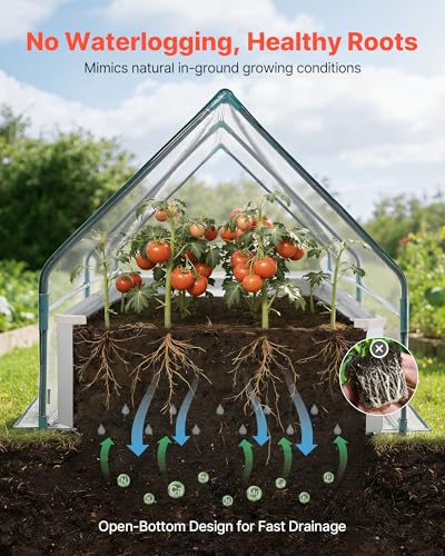 6x3x1FT Metal Raised Garden Bed with Greenhouse Cover (Silver / 6x3x1 FT)