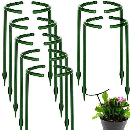 14Pcs Plant Support Stake Half Round Plant Support Ring Garden Flower Support for Tomato (6.3" x 10.3" / (16 x 26.2)cm & 14 Pcs)