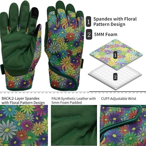 Gardening Glove (1 Pair Per Pack-green Florals / Medium)