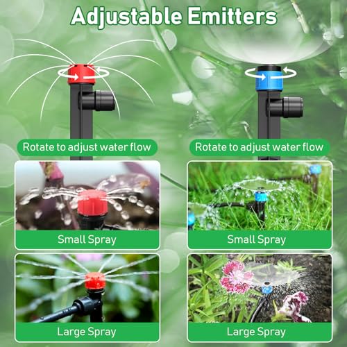 246FT Drip Irrigation System (33FT Main Tube+ 213FT 1/4'' Tube)