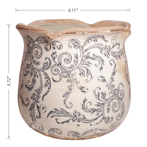 Ceramic Pots for Plants (Gray Swirls)