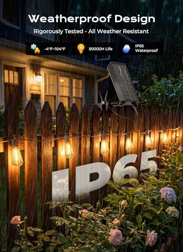 58FT Solar String Lights Outdoor Waterproof (58FT(25 Sockets))
