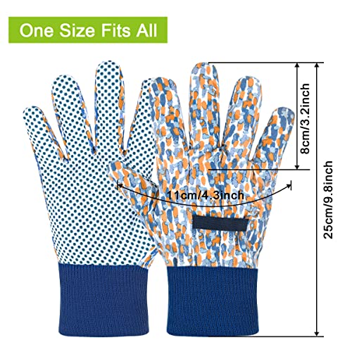 Floral Gardening Gloves for Women (2 Pairs - Dark Green Flowers)