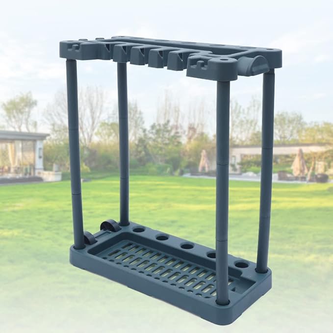 Garden Tool Organizer, Rolling Storage Rack Tower Yard Tool Organizer Cart Heavy Duty Garden Tool with Wheels Stand up to 40 Long Handled Tools for Yard, Shed, Outdoor