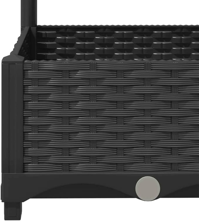 Raised Garden Bed with Trellis Black 47.2"x15.7"x47.8" Outdoor Planter Box Elevated Flower Bed for Climbing Plants Tomatoes Peas Roses for Patio Balcony Garden