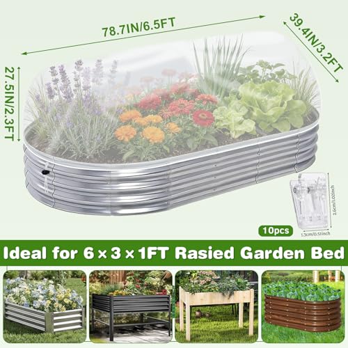 2 Pack Taller Garden Netting for 6x3FT Raised Beds with 10 Secured Clips (6×3×1ft)