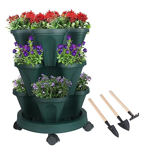 Vertical Planter Tower (Green / 3 Tier)
