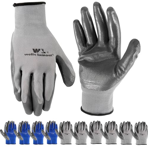 10 Pair Pack Nitrile Work Gloves