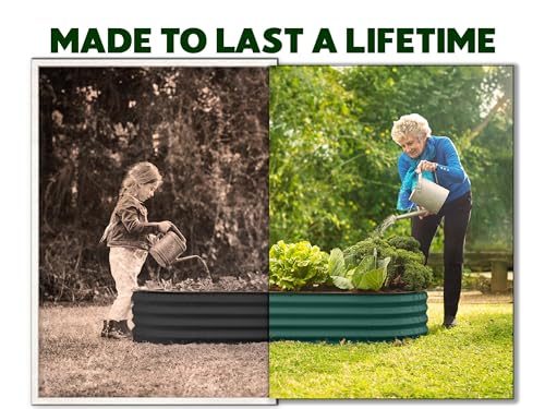 Galvanized Raised Garden Beds Outdoor (Dark Green)