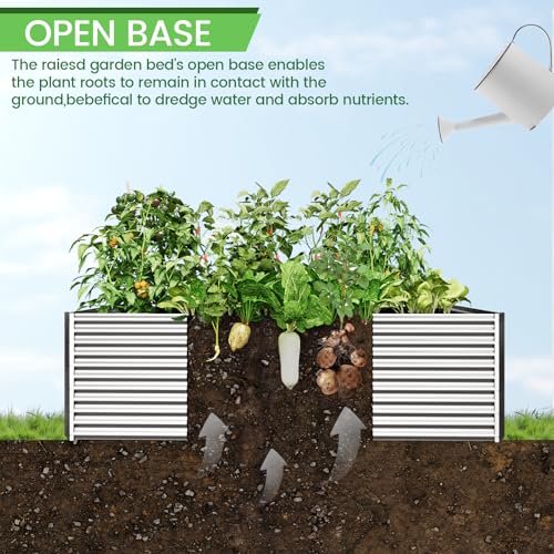 3pcs Tall Galvanized Raised Garden Bed Outdoor (4x2x1.5ft)