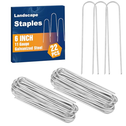 22 Pack Landscape Staples (6 Inch/Round Top-22 Pcs)