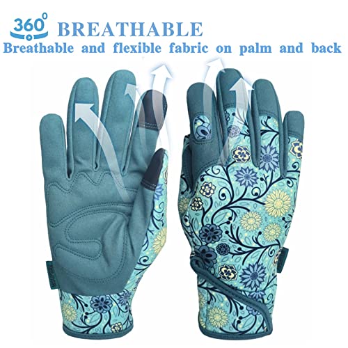 2 Pairs Indoor Gardening Gloves (2 Pairs Per Pack-lake Blue / Large)