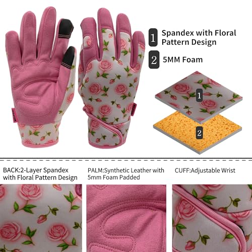 Gardening Gloves (1 Pair Per Pack-pink Palm / Medium)