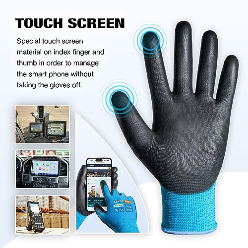 Safety Work Gloves (Blue (Touch Screen) / Medium)