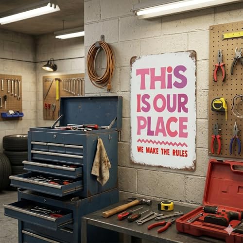 Our Place We Make The Rules Metal Tin Sign (Place)