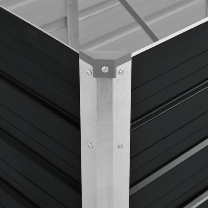 Garden Raised Bed Anthracite 126"x31.5"x17.7" Galvanized Steel,Raised Garden Bed,Outdoor Planters for Flower Herb Garden
