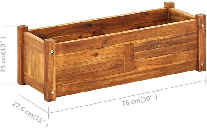 vidaXL Raised Bed Warm Rustic Acacia Wood Large Raised Bed Rectangular