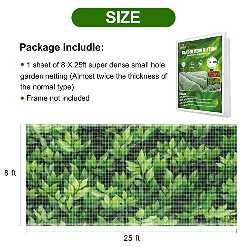 8 x 25 ft Garden Netting Row Cover (8ft x 25ft)