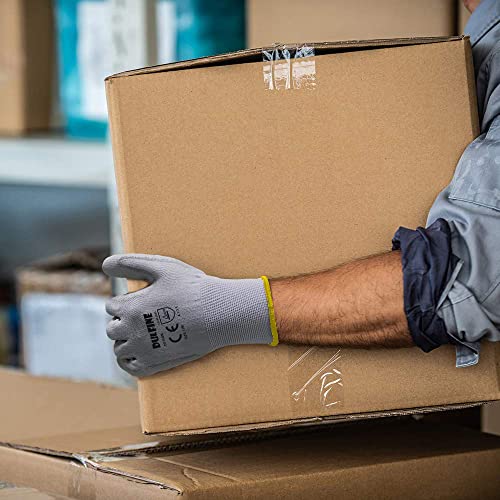 Safety Work Gloves for Men & Women 12 Pairs (Grey / Small)
