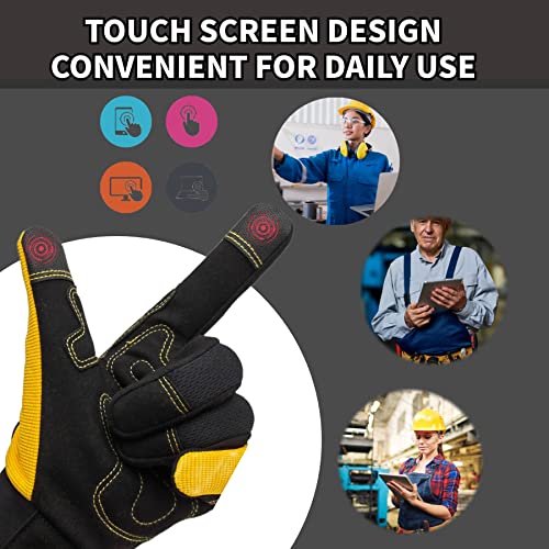 Work Gloves for Men (1 Pair Per Pack-yellow Work Gloves / Large)