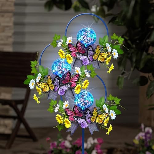 Solar Lights Outdoor Garden Stakes (Coloful Flower)