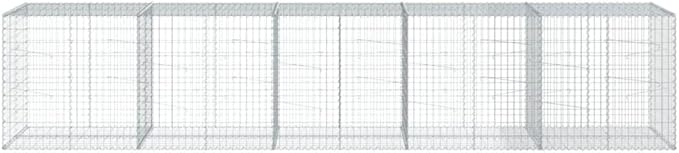 Galvanized Gabion Basket with Cover 196.9"x39.4"x39.4" Metal Raised Garden Bed Planter Box for Outdoor Landscaping, Retaining Walls & Decorative Features