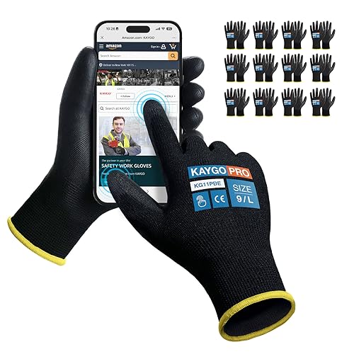 Safety Work Gloves (Black (Touch Screen) / Large)