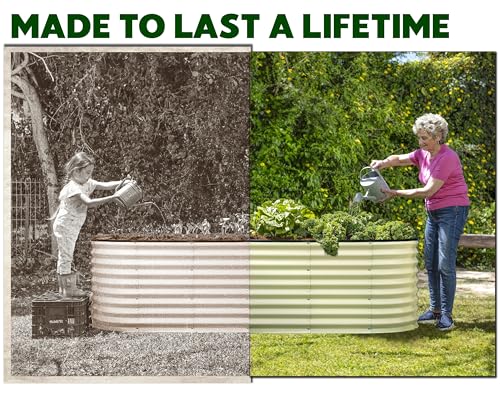 Galvanized Raised Garden Beds Outdoor (White / 4×2×2 Ft)