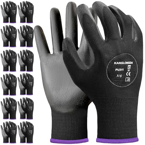 Safety Work Gloves for Men & Women (12 Pairs-black-311 / Small)