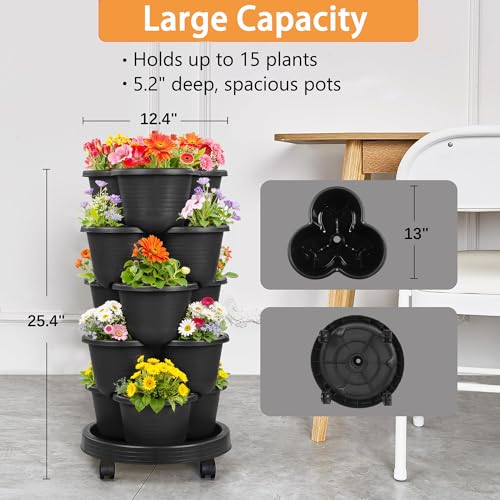 5 Tier Vertical Garden Planter (Black / 5 Tier)