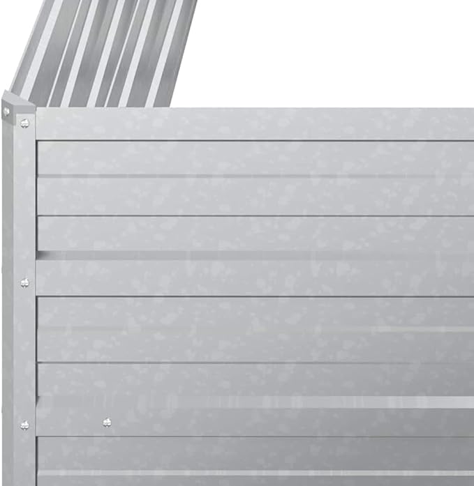 Rectangular Metal Garden Raised Bed, Silver Galvanized Steel, 39.4 x 15.7 x 17.7 Inches, Outdoor Planter for Vegetables, Flowers