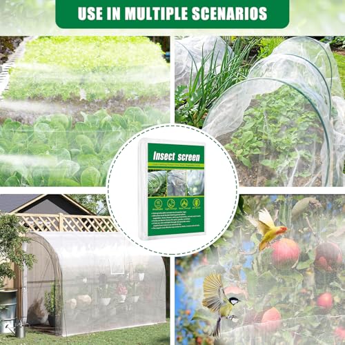 10 X 50 FT Breathable Garden Mesh Netting Pest Barrier for Raised Beds (White Netting / 10x50ft)