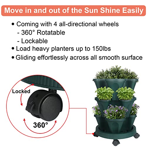 Vertical Planter Tower (Green / 3 Tier)