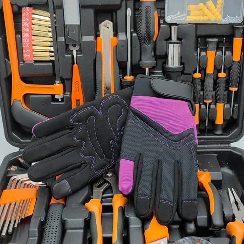 2 Pairs Spandex Work Gloves (2 Pairs Per Pack-purple Work Gloves / Medium)