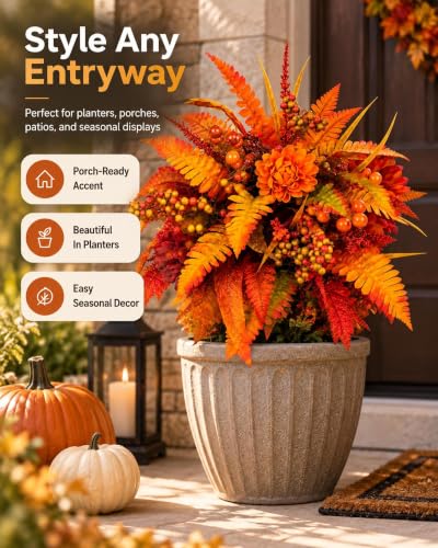 Autumn Harvest Floral Garden Stake Arrangement (2pcs#)